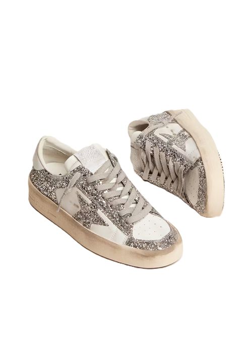 golden goose Stardan Donna in pelle bianca e glitter Golden Goose | GWF00128F00218580185